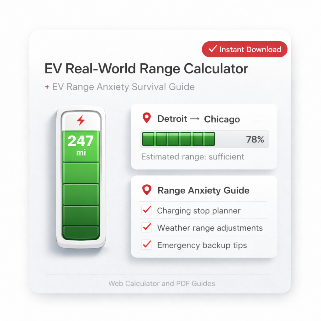 EV Real-World Range Calculator + Range Anxiety Survival Guide